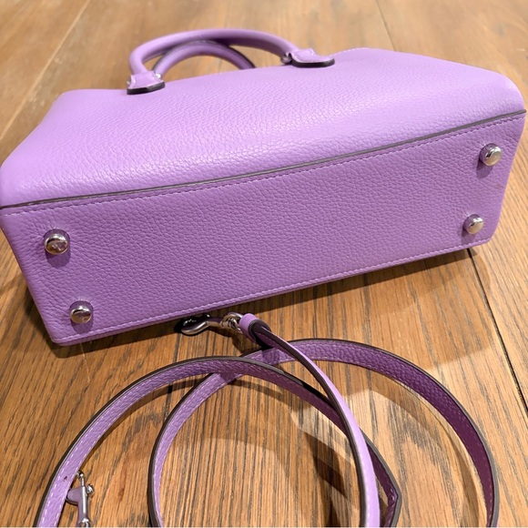 Coach Mini Darcie Carryall Purple Floral Women's Bag new with tag leather - Picture 6 of 10